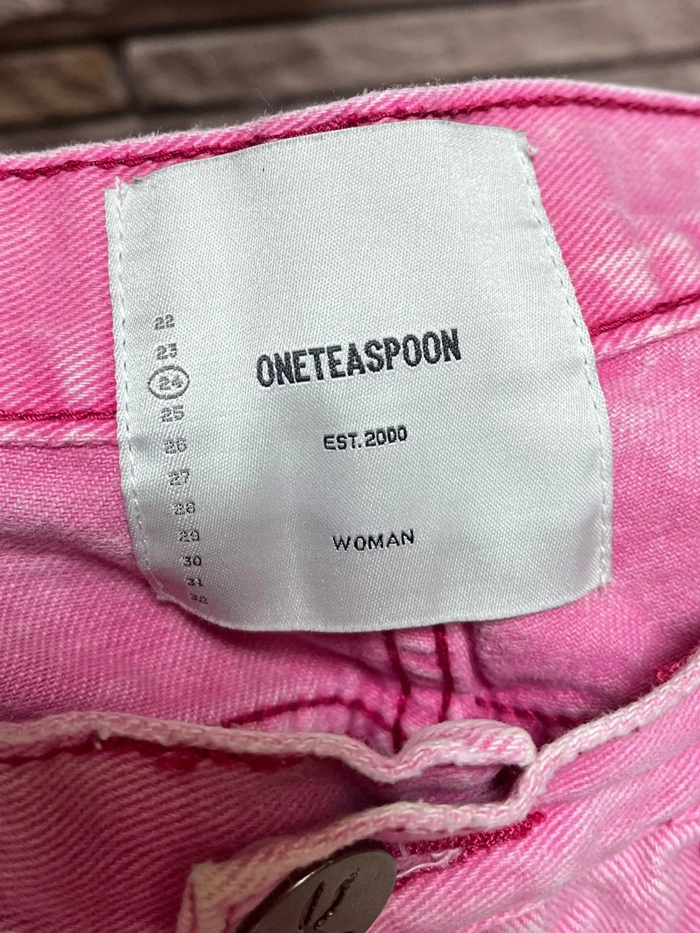 One Teaspoon bandits denim shorts Evil Eye Pink Denim Size 24